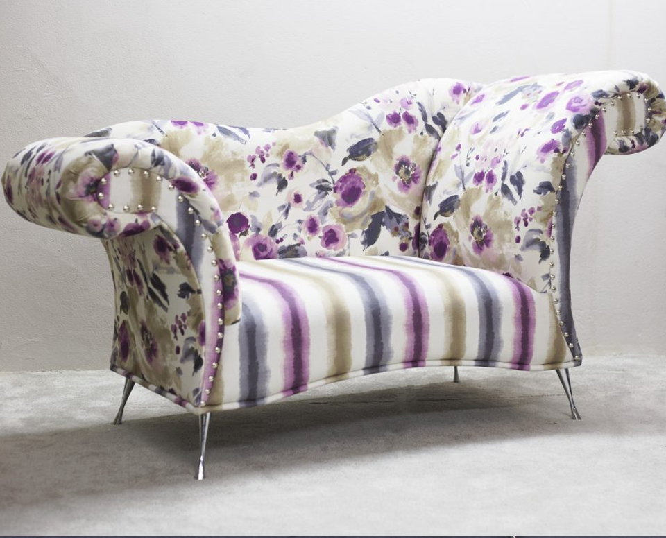 Killymoon Archer Chaise - floral and stripe