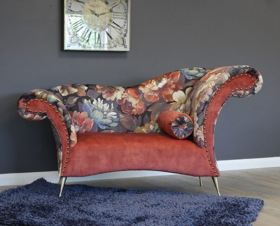 Killymoon Archer Chaise - rust and floral