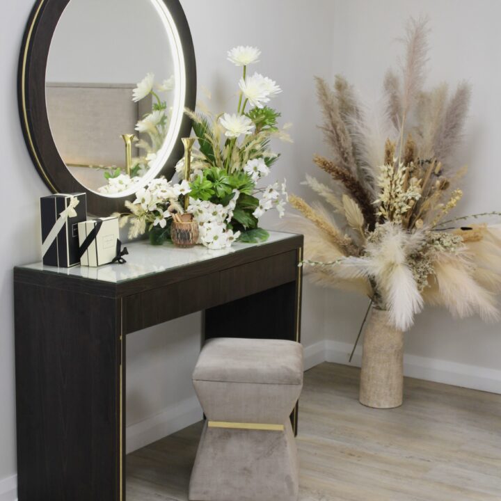 Willow Dressing Table - LED Mirror - Zara Stool